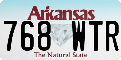 AR license plate 768WTR
