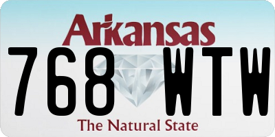 AR license plate 768WTW