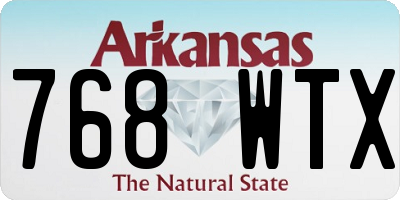 AR license plate 768WTX