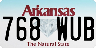 AR license plate 768WUB