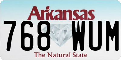 AR license plate 768WUM