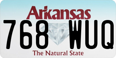 AR license plate 768WUQ