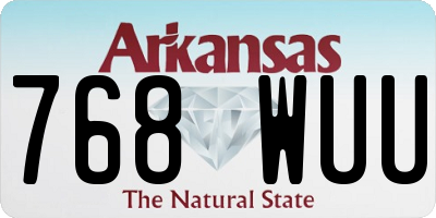 AR license plate 768WUU