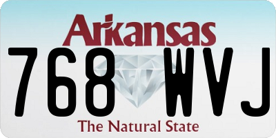 AR license plate 768WVJ