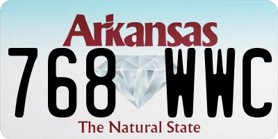 AR license plate 768WWC