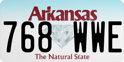 AR license plate 768WWE