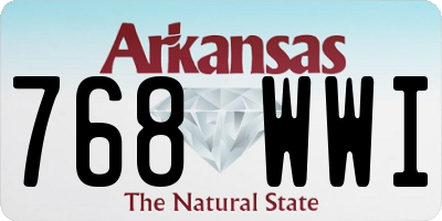 AR license plate 768WWI