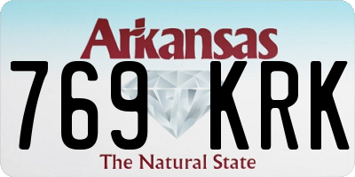 AR license plate 769KRK