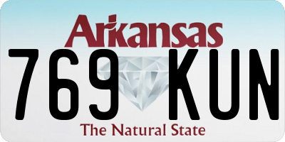 AR license plate 769KUN