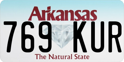 AR license plate 769KUR