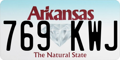 AR license plate 769KWJ