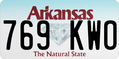 AR license plate 769KWO