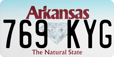 AR license plate 769KYG