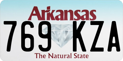 AR license plate 769KZA