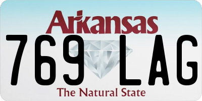 AR license plate 769LAG