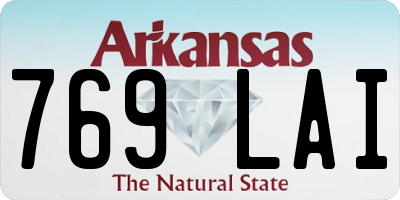 AR license plate 769LAI