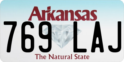 AR license plate 769LAJ