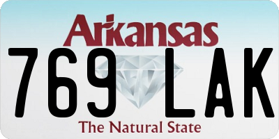AR license plate 769LAK