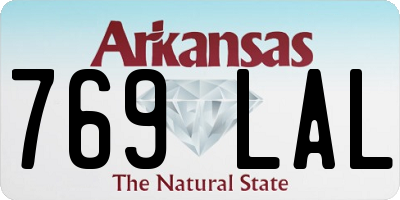 AR license plate 769LAL