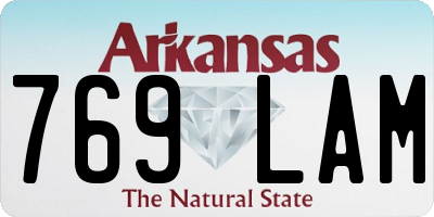 AR license plate 769LAM