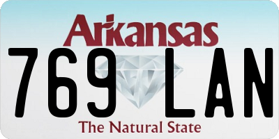 AR license plate 769LAN