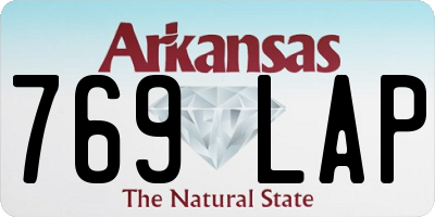 AR license plate 769LAP