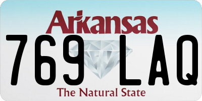 AR license plate 769LAQ