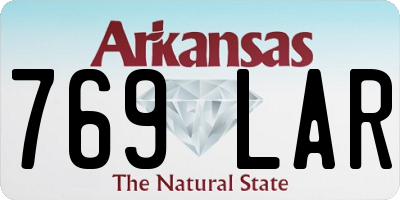 AR license plate 769LAR