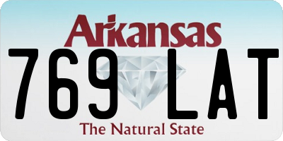 AR license plate 769LAT