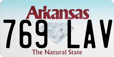 AR license plate 769LAV