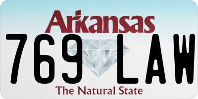 AR license plate 769LAW