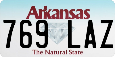 AR license plate 769LAZ