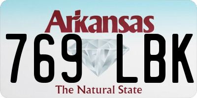 AR license plate 769LBK
