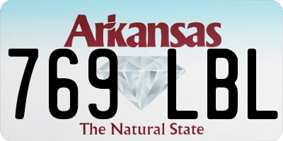 AR license plate 769LBL