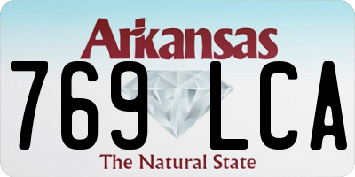 AR license plate 769LCA