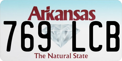 AR license plate 769LCB