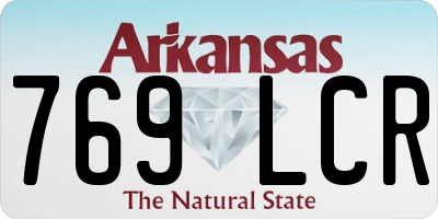 AR license plate 769LCR