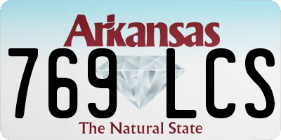 AR license plate 769LCS