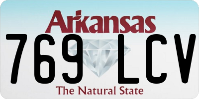 AR license plate 769LCV