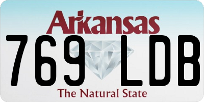 AR license plate 769LDB
