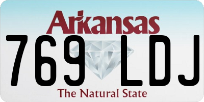 AR license plate 769LDJ