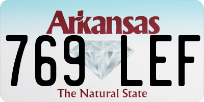 AR license plate 769LEF