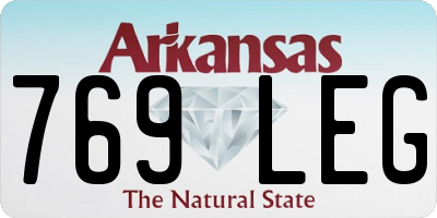 AR license plate 769LEG