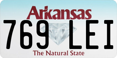AR license plate 769LEI