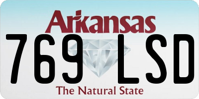 AR license plate 769LSD