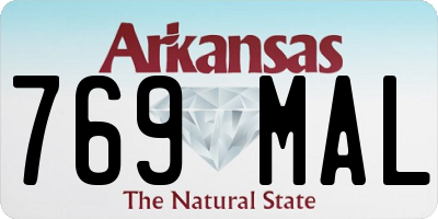 AR license plate 769MAL