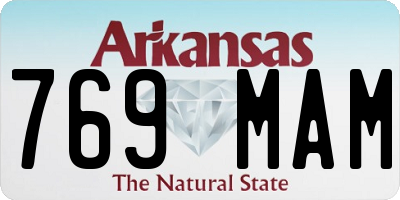 AR license plate 769MAM