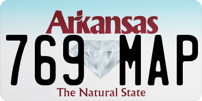 AR license plate 769MAP