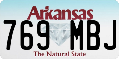 AR license plate 769MBJ