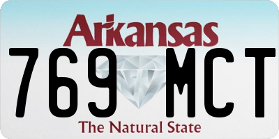 AR license plate 769MCT